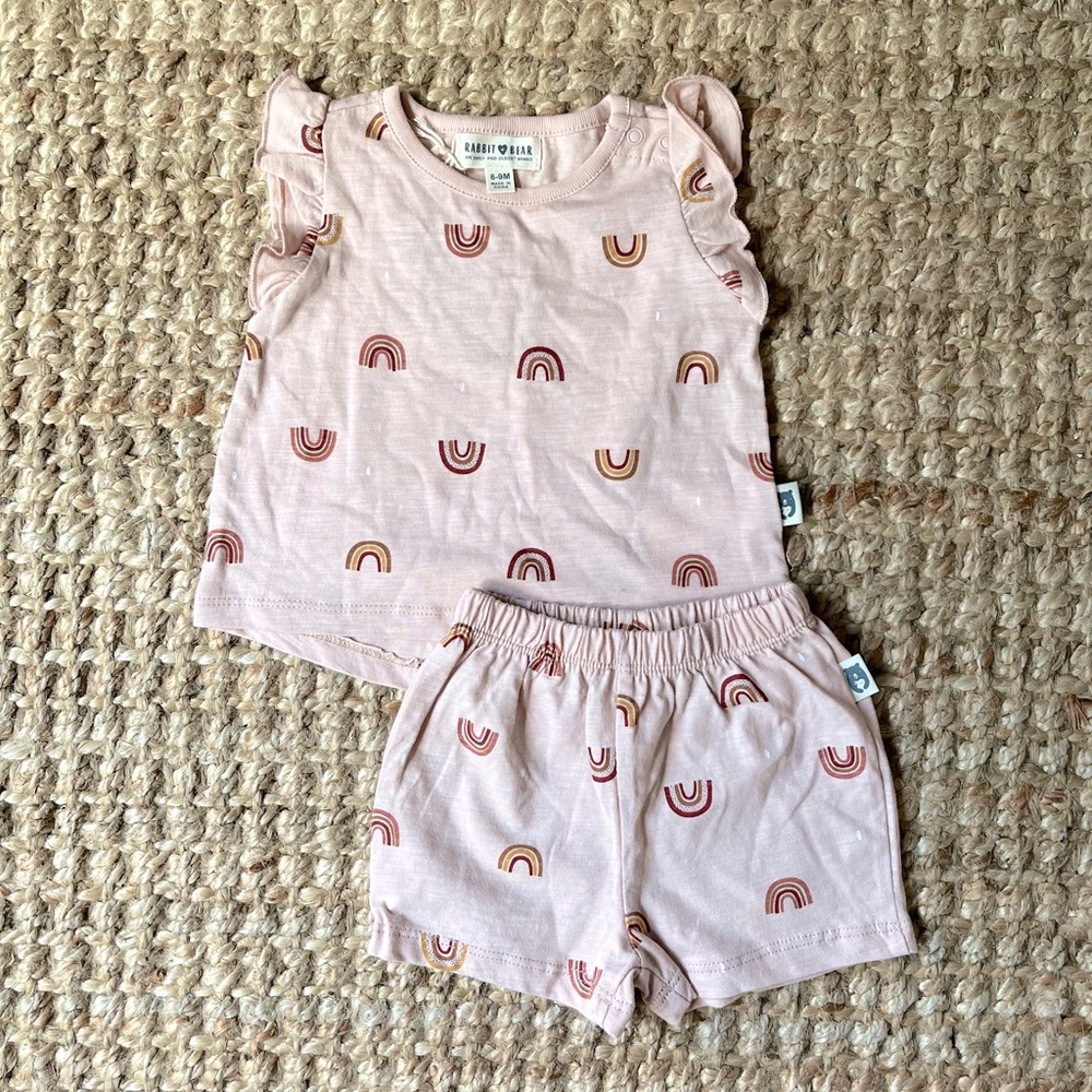 🌈rabbit + bear shorty set